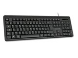 a black keyboard and mouse sitting next to each other