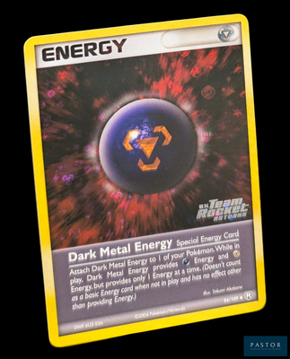 une carte sur laquelle figure l'image d'une boule d'énergie métallique sombre