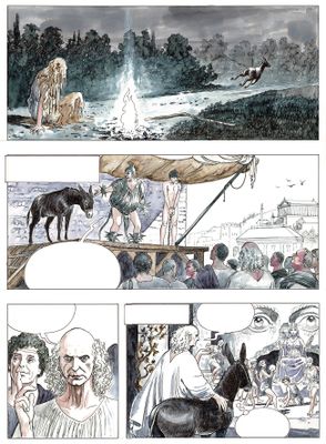 an image of a comic strip with a horse in the middle of it