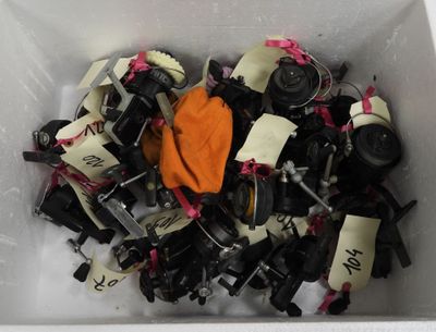 a white container filled with lots of assorted items