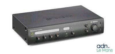 a close up of a black amplifier on a white background