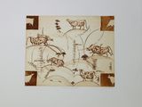 une photo représentant un dessin d'animaux sur une feuille de papier