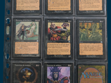 a lot of cards that are in a binder