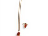 an image of a pair of earrings and a necklace on a white background