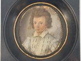 portrait d'un jeune garçon en chemise blanche, dans un cadre noir