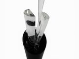 knives in a black holder on a white background