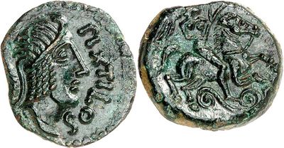 a close up of a coin with an image of a man on it