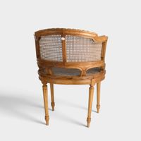 Fauteuil de bureau en bois naturel, repose sur 4 pieds à can… (photo 2)