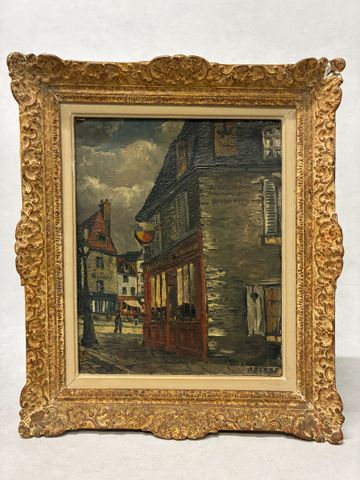 Raymond BESSE (1899-1969) « Vieille rue à St Ouen ». Huile sur ca