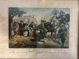 an old picture of a group of people on horseback with a man on a horse