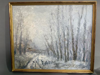 Lucien MOYROUD (1920-2000), Paysage de neige,