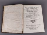 an open book with a black and white title on it