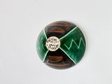 a picture of a green and black button with a white button on it