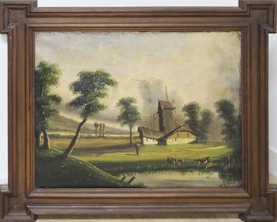 BLAIN (XXe siècle) Paire d'Huiles sur toile représentant des…