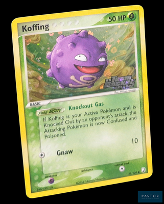 un gros plan d'une carte Pokémon représentant un animal violet