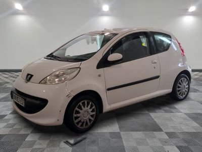 a picture of a small white car parked in a garage