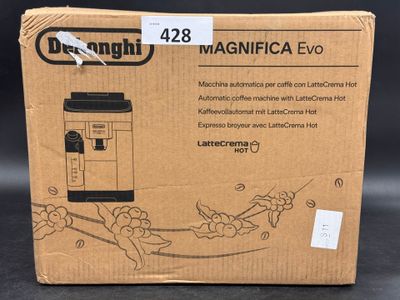 a cardboard box with a black and white image of an air fryer