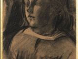 an image of a drawing of a young girl with a head scarf