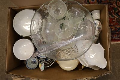 a box full of empty dishes and cups in it
