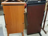 a wooden cabinet and a wooden cabinet in a store