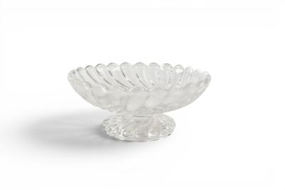 an image of a clear glass bowl on a white background