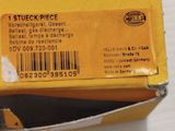 a yellow box with a sticker on it sitting on a table