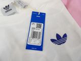 a white t - shirt with a blue and white logo on it