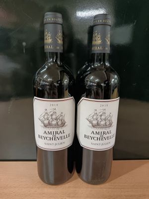 deux bouteilles de vin posées sur une table l'une à côté de l'autre