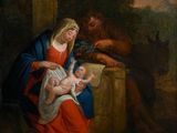 une image d'une peinture représentant une femme tenant un bébé
