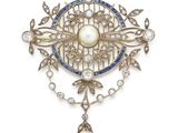 une broche ancienne en perles et diamants