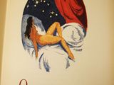 a picture of a book with a picture of a woman laying on a bed