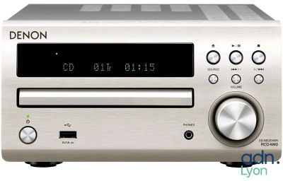 the denon cd player has a cd player on top of it