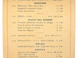 an old menu for a restaurant with a price list on it
