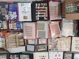 many different types of stamps on display in this room