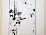 a drawing of a woman and a man in a room