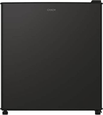 a black refrigerator freezer sitting on top of a white surface