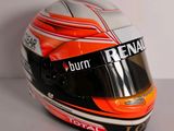 a helmet with the name of the race driver on it