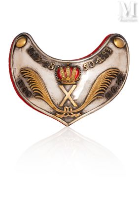 an image of a white and gold brooch with a crown on it