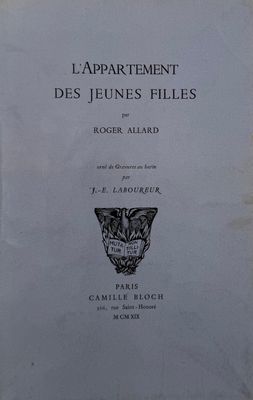 ALLARD (Roger). L'Appartement des jeunes filles. Paris, Cami…