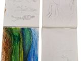 two drawings of a giraffe and a giraffe and a giraffe and a giraffe and a giraffe and a giraffe