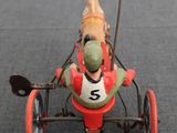 a small toy car with a dog in it