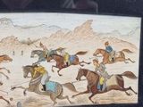 a picture of a picture of a group of people riding horses