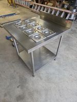 Table de travail inox INEO avec plateau d'entretoise, dosser… (photo 2)