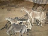 a picture of a painting on the wall of a room