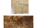 two images of a piece of wood with a drawing on it and a piece of wood with a drawing on it