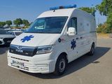 an ambulance that is parked in a parking lot