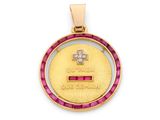 un pendentif en or 18 carats et rubis, orné d'un petit diamant