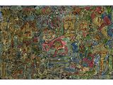 an image of a painting with many different colors and designs on it