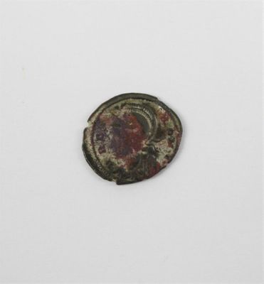 gros plan d'une pièce de monnaie sur une surface blanche avec un fond blanc