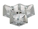 a clear glass candle holder with a butterfly design on it